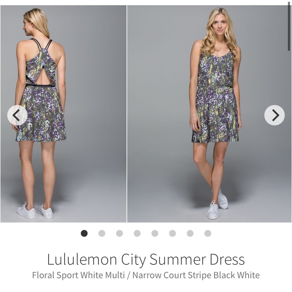 Lululemon City Summer Dress Floral Sport White Multi Lightweight Athletic Sz 6
